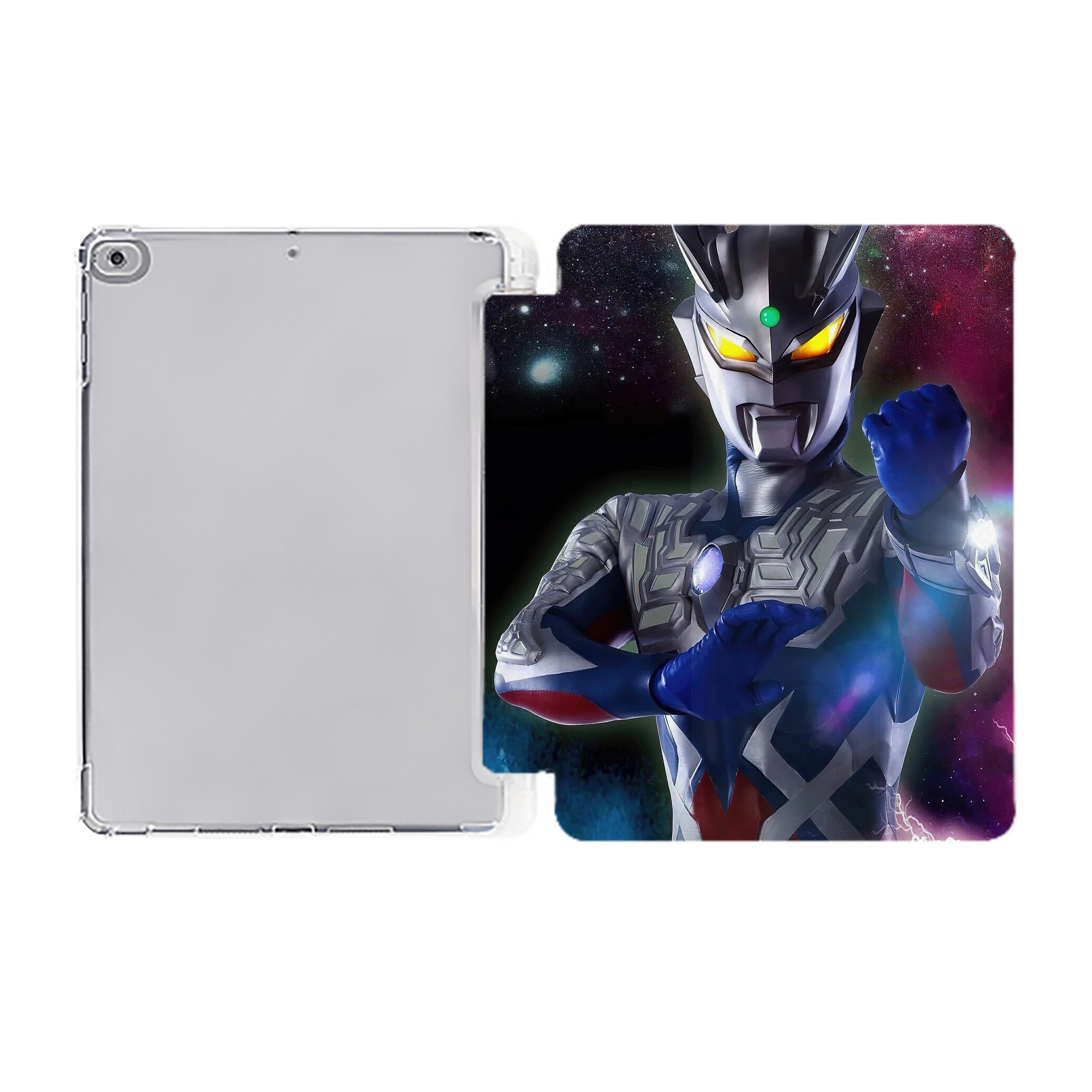 （画像用） ウルトラマン Ultraman IPad ケース ペン収納付き 三つ折りスタンド PUレザー×シリコン 対応機種9.5/10.5/10.9インチ
